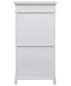 vidaXL Shoe Cabinet White 50x28x98 cm Paulownia Wood
