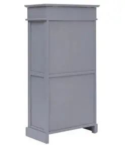 vidaXL Shoe Cabinet Grey 50x28x98 cm Paulownia Wood