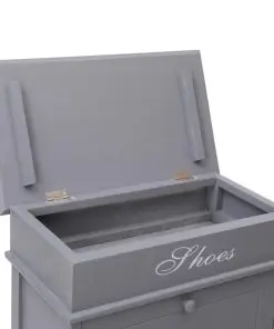 vidaXL Shoe Cabinet Grey 50x28x98 cm Paulownia Wood