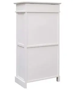 vidaXL Shoe Cabinet White 50x28x98 cm Paulownia Wood