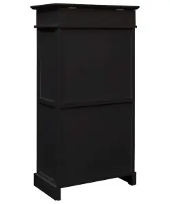 vidaXL Shoe Cabinet Black 50x28x98 cm Paulownia Wood