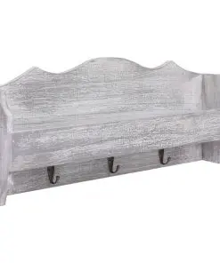 vidaXL Wall Mounted Coat Rack Grey 50x10x23 cm Wood