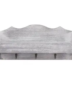 vidaXL Wall Mounted Coat Rack Grey 50x10x23 cm Wood