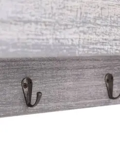 vidaXL Wall Mounted Coat Rack Grey 50x10x23 cm Wood