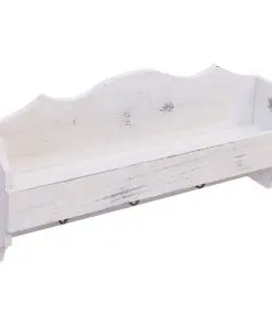 vidaXL Wall Mounted Coat Rack White 50x10x23 cm Wood
