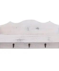 vidaXL Wall Mounted Coat Rack White 50x10x23 cm Wood