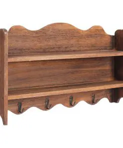 vidaXL Wall Mounted Coat Rack Brown 50x10x30 cm Wood