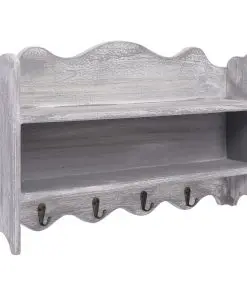 vidaXL Wall Mounted Coat Rack Grey 50x10x30 cm Wood