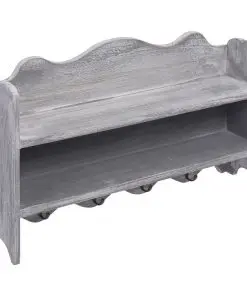 vidaXL Wall Mounted Coat Rack Grey 50x10x30 cm Wood