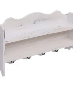 vidaXL Wall Mounted Coat Rack White 50x10x30 cm Wood