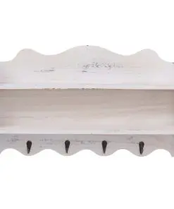 vidaXL Wall Mounted Coat Rack White 50x10x30 cm Wood