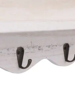vidaXL Wall Mounted Coat Rack White 50x10x30 cm Wood