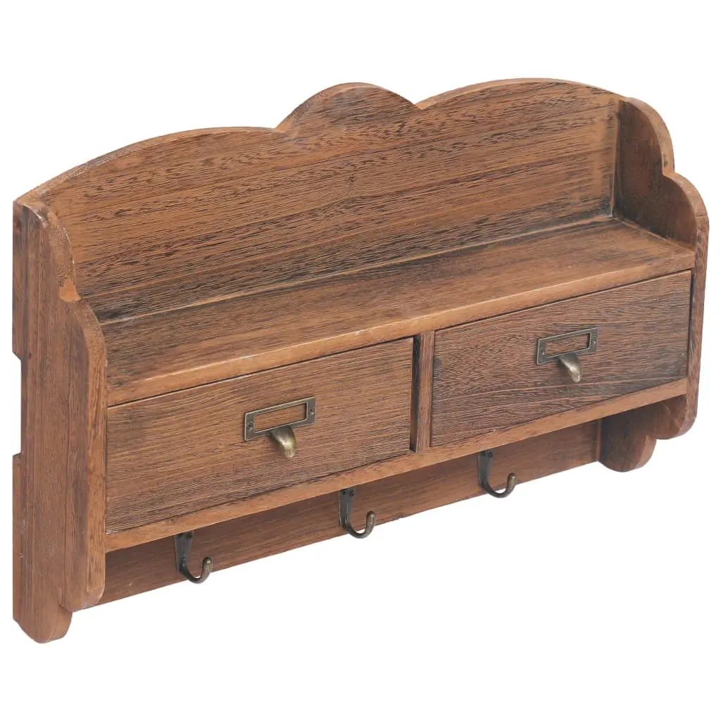 vidaXL Wall Mounted Coat Rack Brown 50x10x34 cm Wood