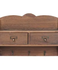 vidaXL Wall Mounted Coat Rack Brown 50x10x34 cm Wood