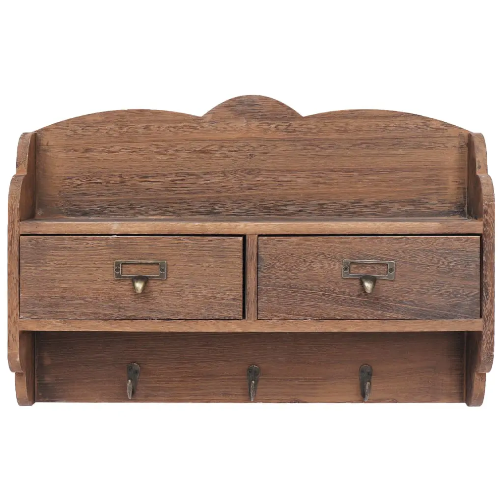 vidaXL Wall Mounted Coat Rack Brown 50x10x34 cm Wood