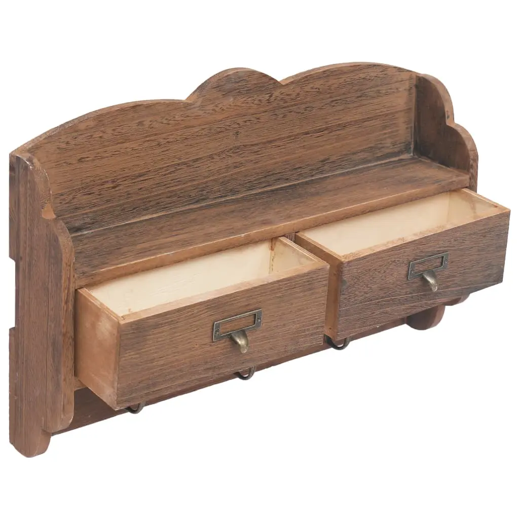 vidaXL Wall Mounted Coat Rack Brown 50x10x34 cm Wood