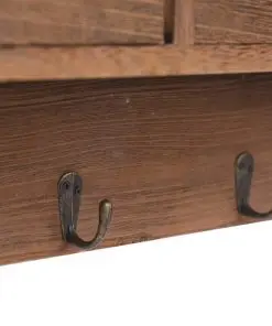 vidaXL Wall Mounted Coat Rack Brown 50x10x34 cm Wood