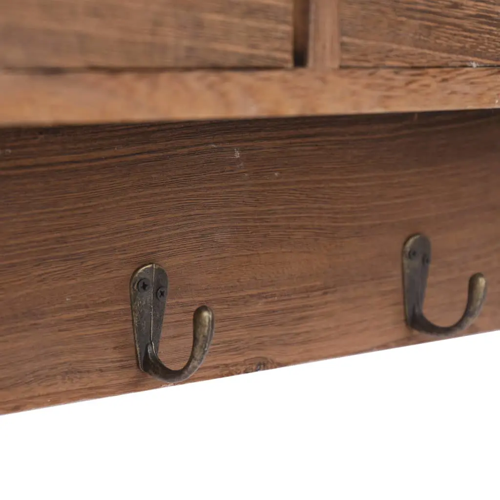 vidaXL Wall Mounted Coat Rack Brown 50x10x34 cm Wood
