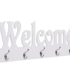 vidaXL Wall Mounted Coat Rack WELCOME White 74×29.5 cm