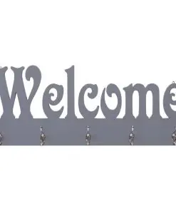 vidaXL Wall Mounted Coat Rack WELCOME Grey 74×29.5 cm