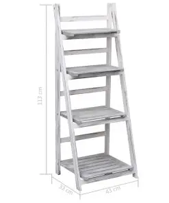 vidaXL 4-Tier Plant Stand Grey 43x33x113 cm Wood