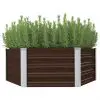vidaXL Raised Garden Bed Brown 129x129x46 cm Galvanised Steel vidaXL Raised Garden Bed Brown 129x129x46 cm Galvanised Steel