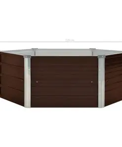 vidaXL Raised Garden Bed Brown 129x129x46 cm Galvanised Steel