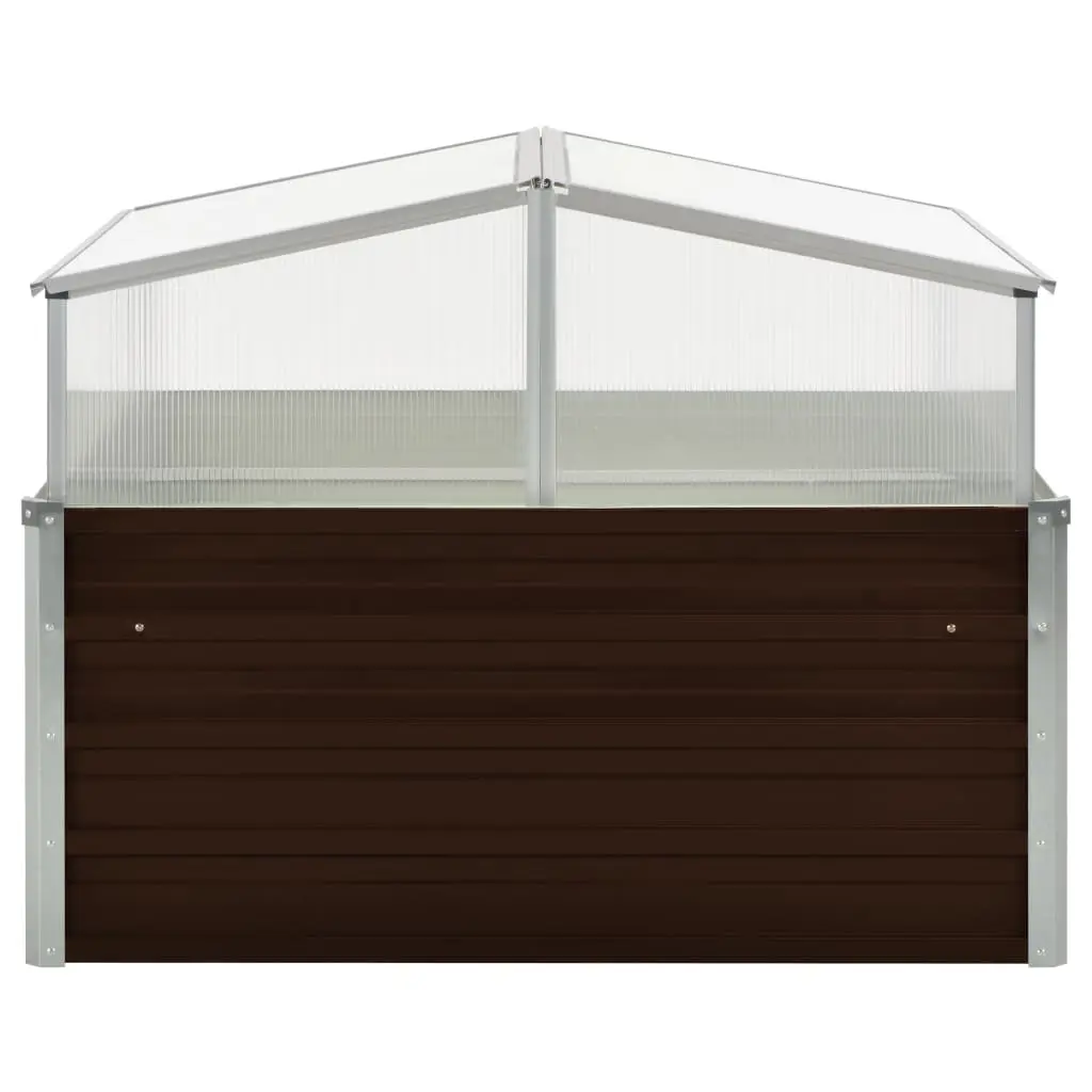 vidaXL Greenhouse Brown 100x100x85 cm Galvanised Steel