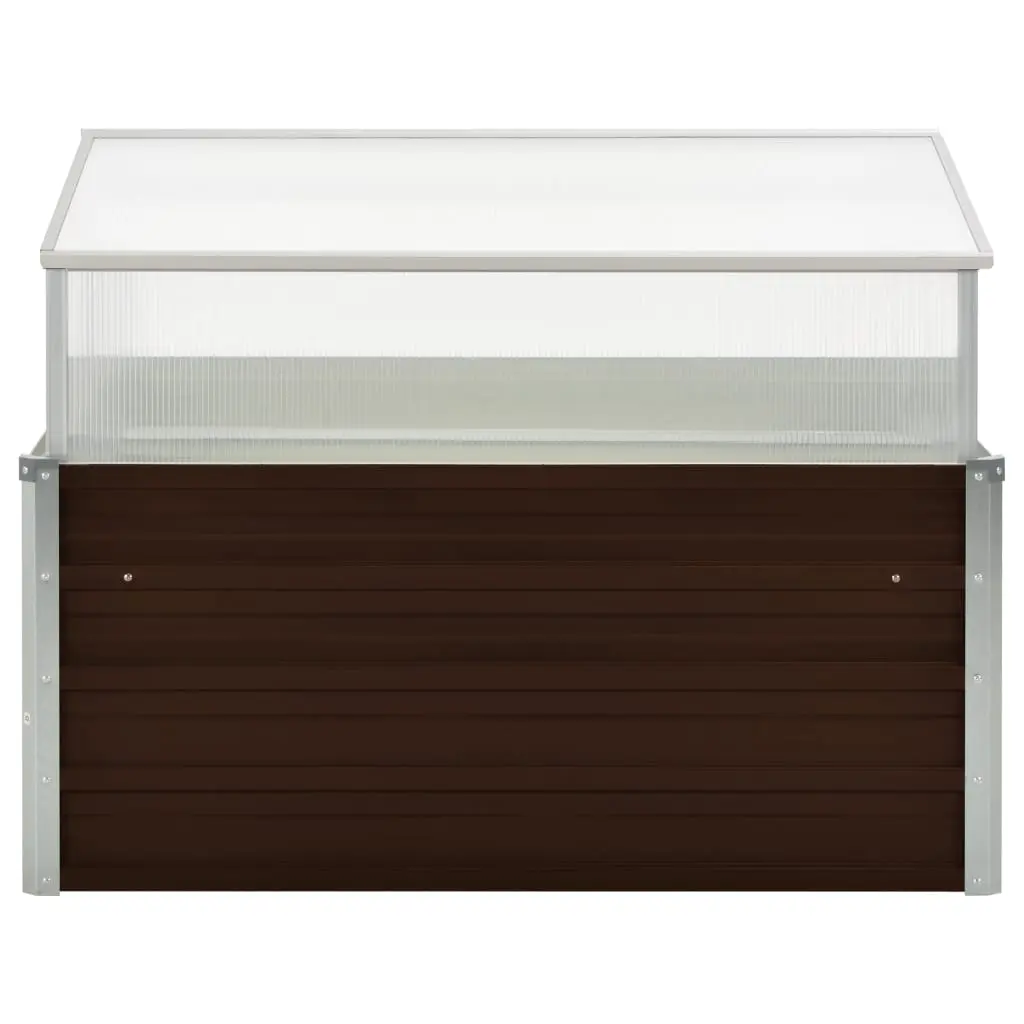 vidaXL Greenhouse Brown 100x100x85 cm Galvanised Steel