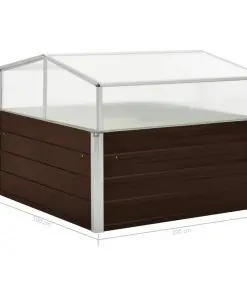 vidaXL Greenhouse Brown 100x100x85 cm Galvanised Steel