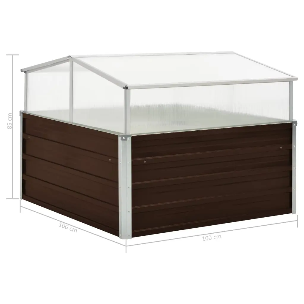 vidaXL Greenhouse Brown 100x100x85 cm Galvanised Steel