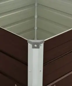 vidaXL Raised Garden Bed Brown 100x100x77 cm Galvanised Steel