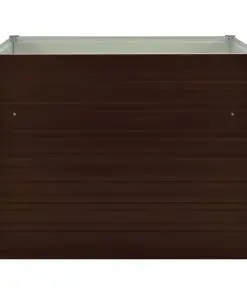 vidaXL Raised Garden Bed Brown 100x100x77 cm Galvanised Steel