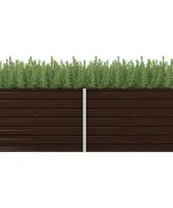 45713 vidaXL Garden Raised Bed Brown 240x80x77 cm Galvanised Steel