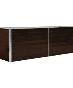 45713 vidaXL Garden Raised Bed Brown 240x80x77 cm Galvanised Steel