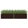 45714 vidaXL Garden Raised Bed Brown 240x80x45 cm Galvanised Steel
