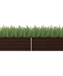45714 vidaXL Garden Raised Bed Brown 240x80x45 cm Galvanised Steel