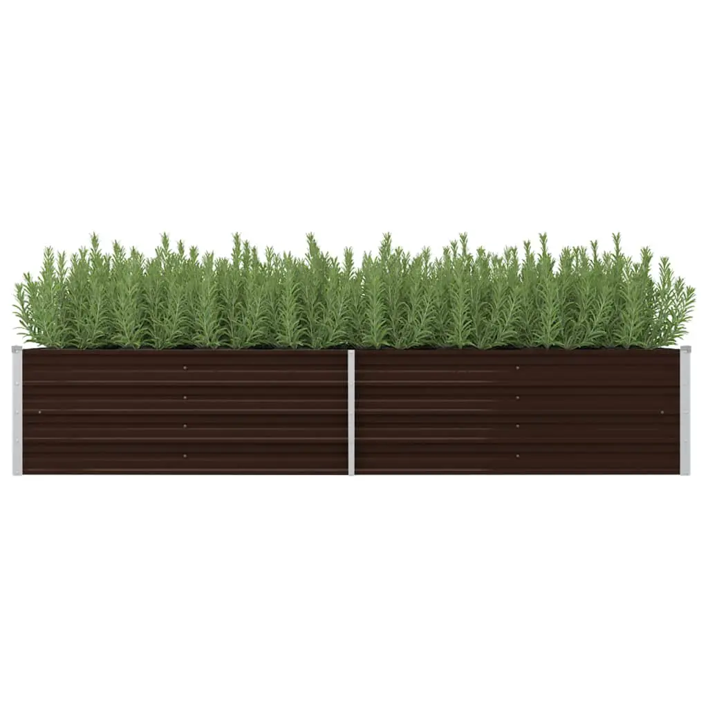 45714 vidaXL Garden Raised Bed Brown 240x80x45 cm Galvanised Steel