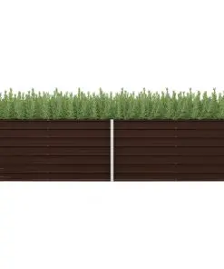 45715 vidaXL Garden Raised Bed Brown 320x80x77 cm Galvanised Steel