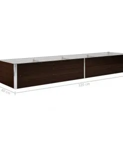 45716 vidaXL Garden Raised Bed Brown 320x80x45 cm Galvanised Steel