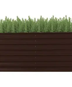45717 vidaXL Garden Raised Bed Brown 160x40x77 cm Galvanised Steel