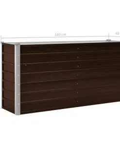 45717 vidaXL Garden Raised Bed Brown 160x40x77 cm Galvanised Steel
