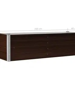 45718 vidaXL Garden Raised Bed Brown 160x40x45 cm Galvanised Steel