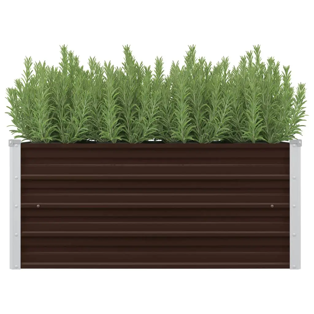 45720 vidaXL Garden Raised Bed Brown 100x40x45 cm Galvanised Steel