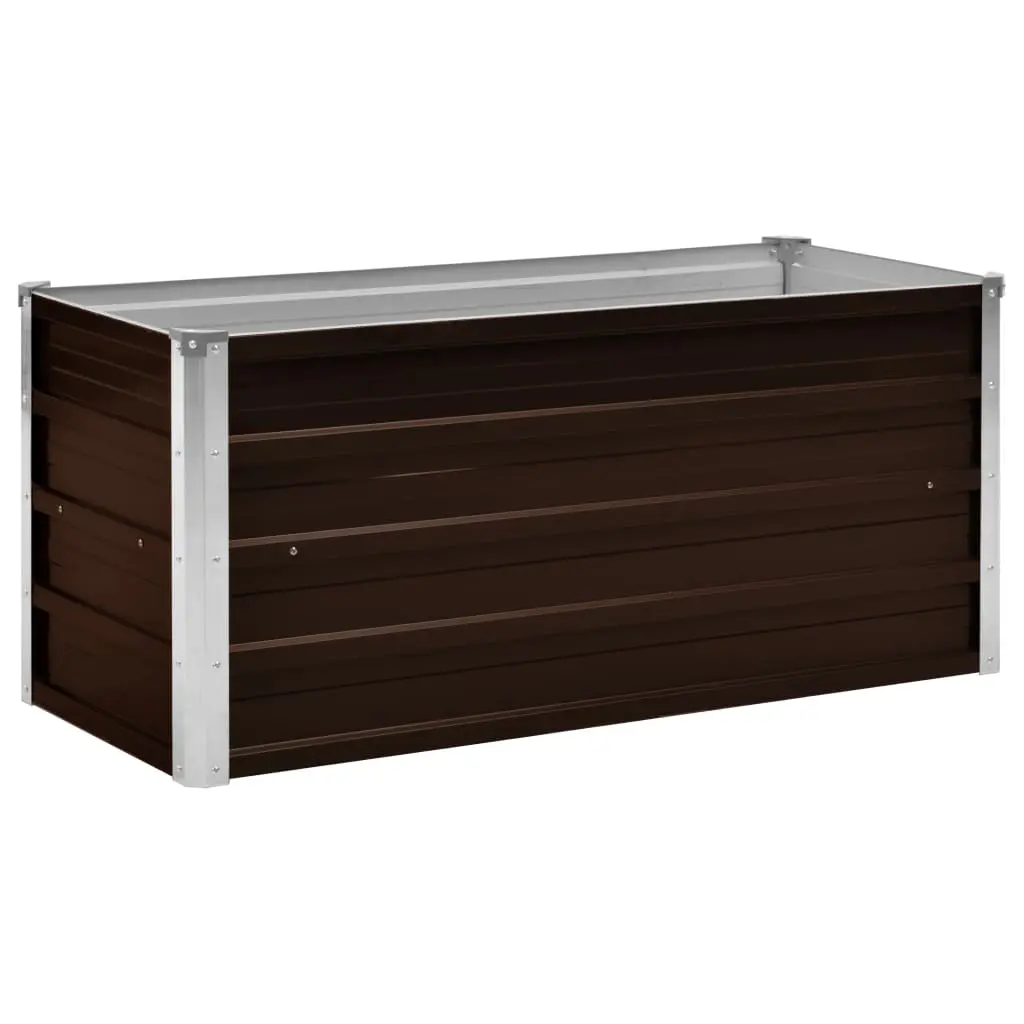45720 vidaXL Garden Raised Bed Brown 100x40x45 cm Galvanised Steel