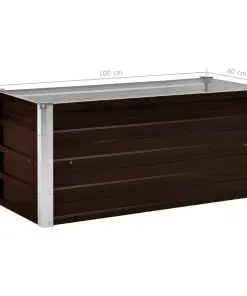 45720 vidaXL Garden Raised Bed Brown 100x40x45 cm Galvanised Steel