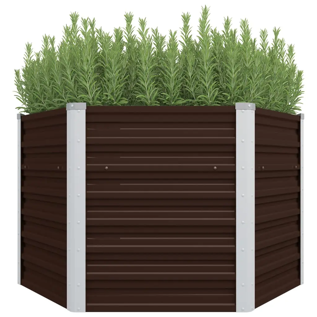 45721 vidaXL Garden Raised Bed Brown 129x129x77 cm Galvanised Steel