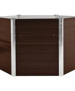 45721 vidaXL Garden Raised Bed Brown 129x129x77 cm Galvanised Steel