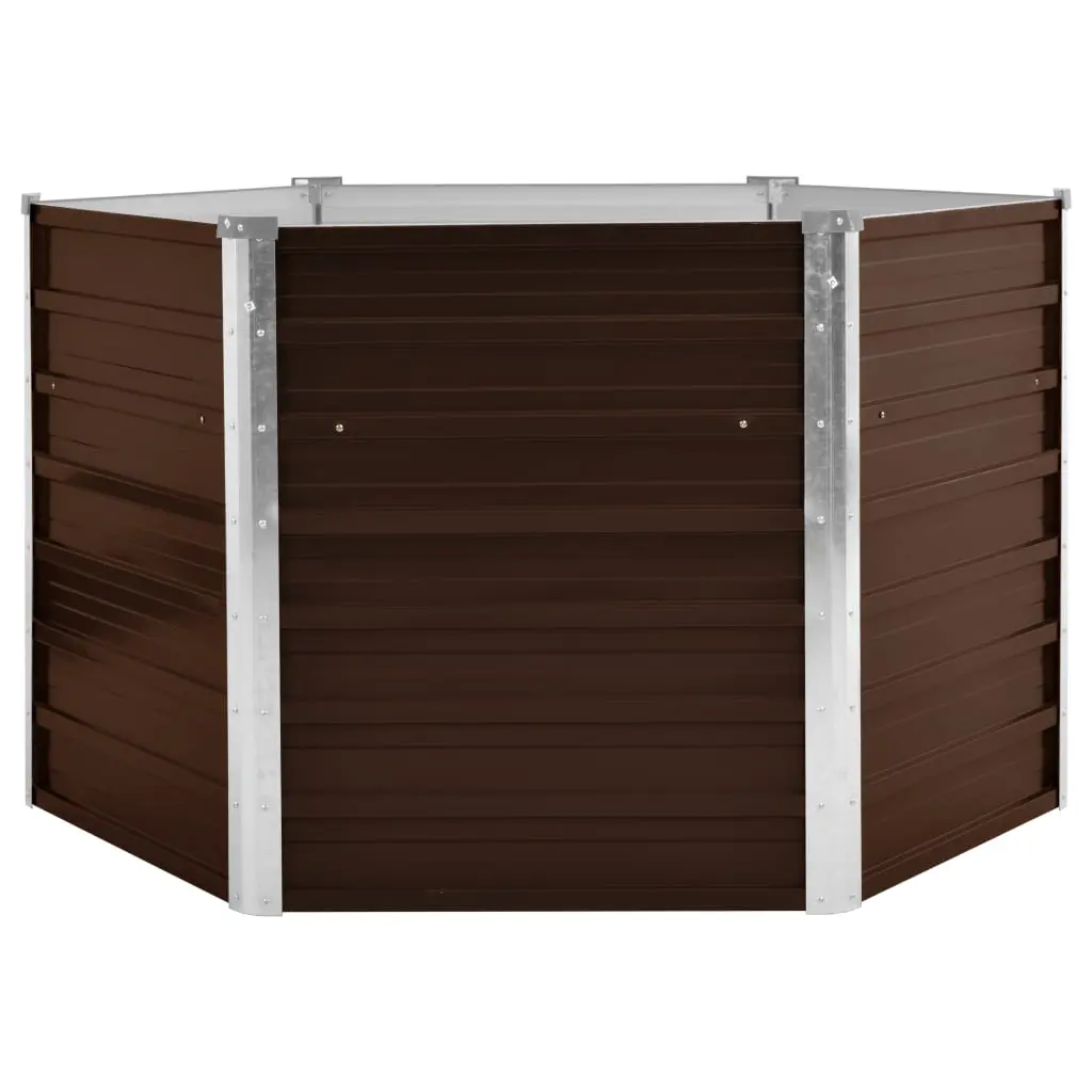 45721 vidaXL Garden Raised Bed Brown 129x129x77 cm Galvanised Steel