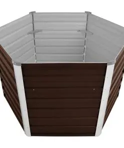 45721 vidaXL Garden Raised Bed Brown 129x129x77 cm Galvanised Steel